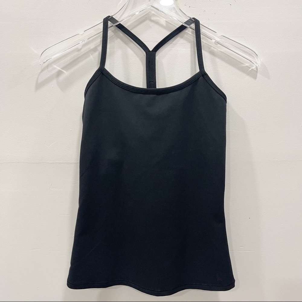 Good American Performance Black Racerback Tank Top Size 1 Small